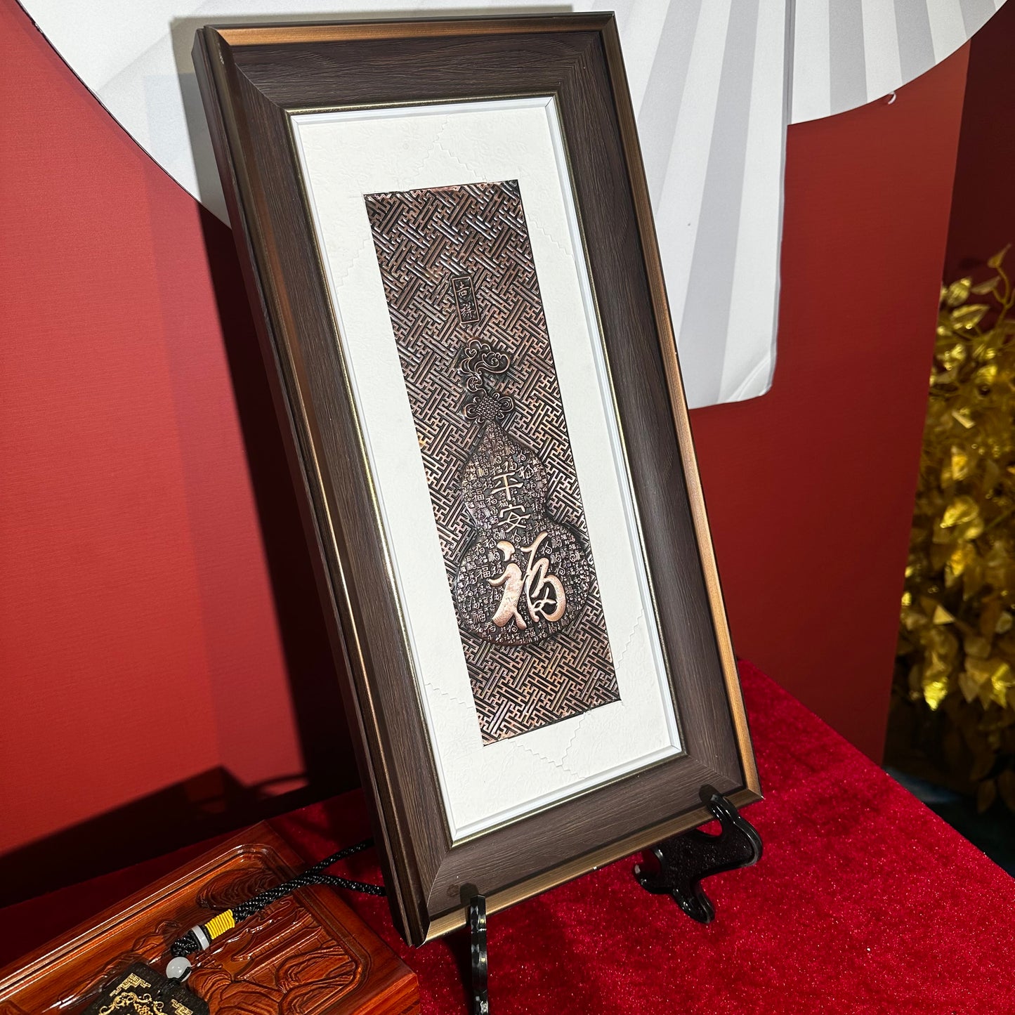 百福吉祥葫蘆招財辟邪祈福銅拓画擺台